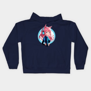 SciFi bunny girl Kids Hoodie